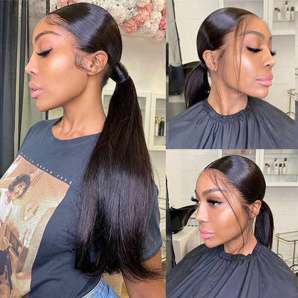 Straight 360 Lace Frontal Wig Pre Plucked With Baby Hair  display picture 2