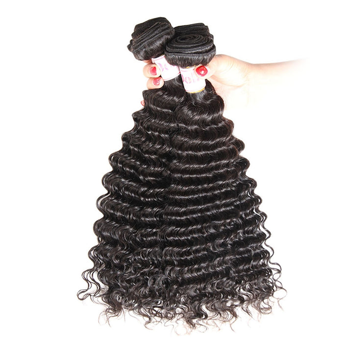 Buy Deep Wave Bundles Virgin Brazilian Hair 100% Remy Human  display picture 3