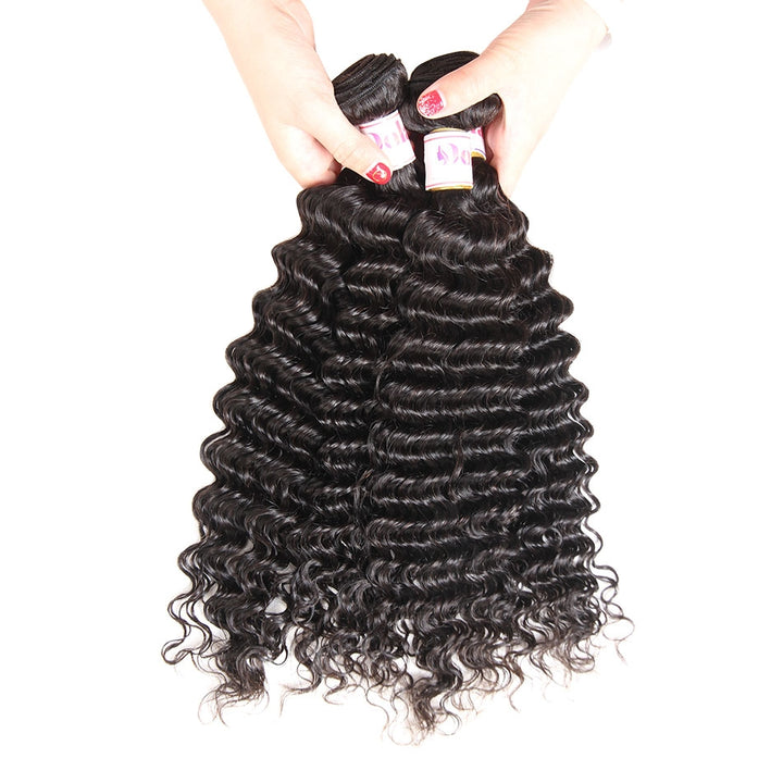 Buy Deep Wave Bundles Virgin Brazilian Hair 100% Remy Human  display picture 1