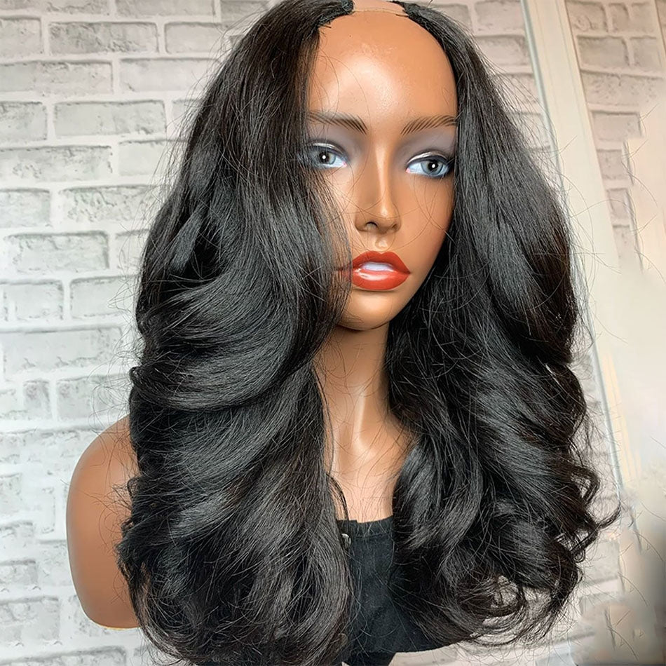 Buy U Part Human Hair Glueless Wig with Free Shipping display picture 2